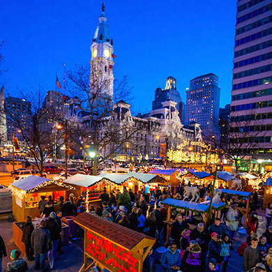 The Christmas market in Philadelphia has a decidedly German flavour and ambience with lashings of sparkling romance